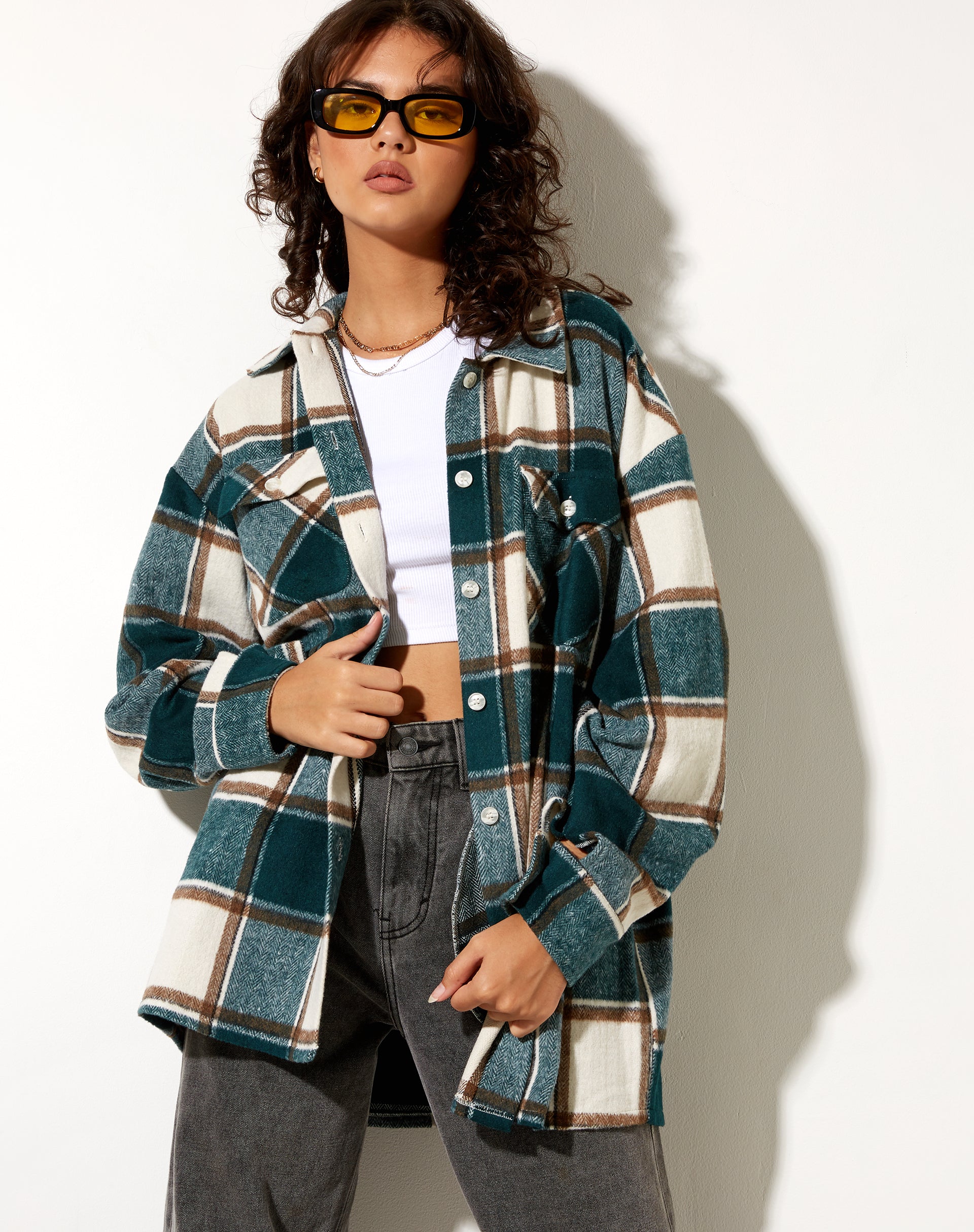 Image of Medita Shirt in Waldgrün und Braun