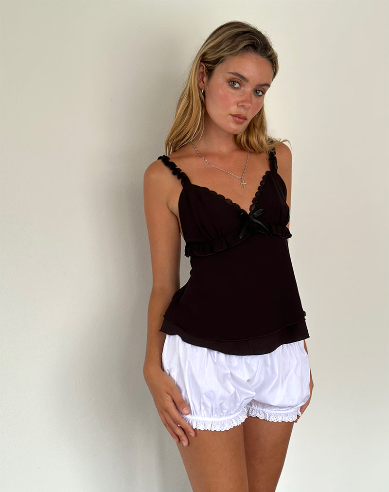 Bild von Melinda Rüschen-Cami-Top in Schwarz