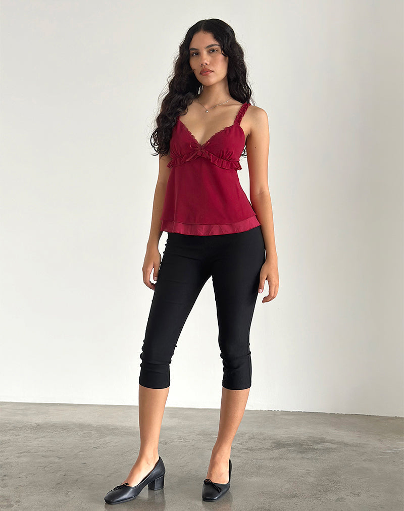 Bild von Melinda Rüschen-Cami-Top aus Chiffon Tiefrot
