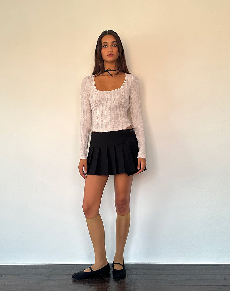 Bild von Melissa Textured Long Sleeve Top in Light Peach