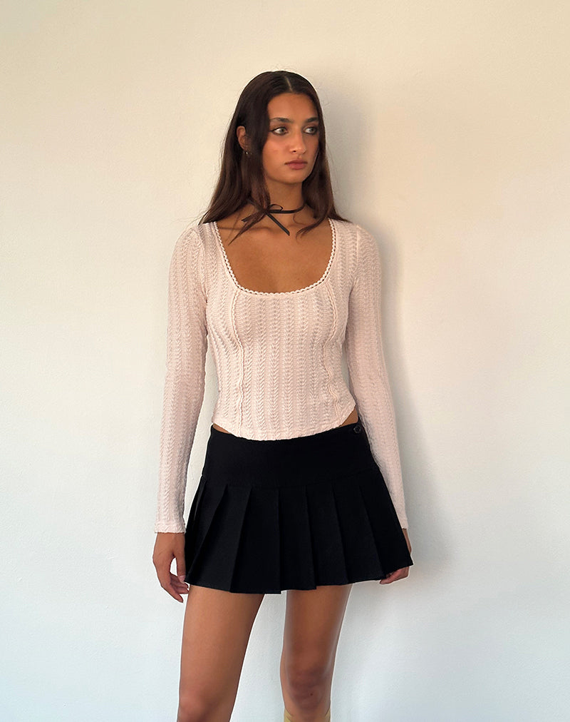 Bild von Melissa Textured Long Sleeve Top in Light Peach