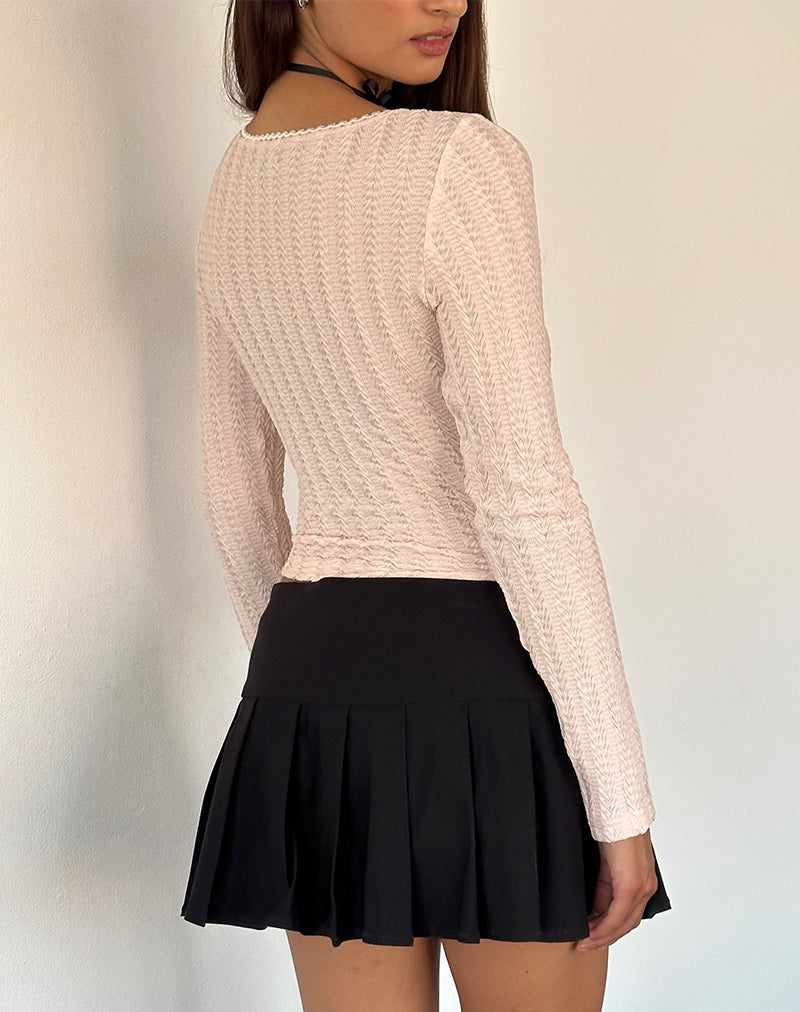 Bild von Melissa Textured Long Sleeve Top in Light Peach