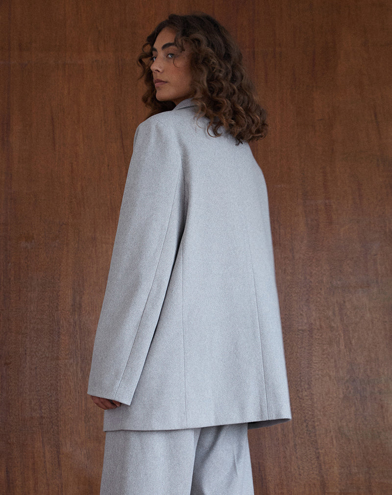 Image of Messeir Blazer aus Kunstwolle in Grau