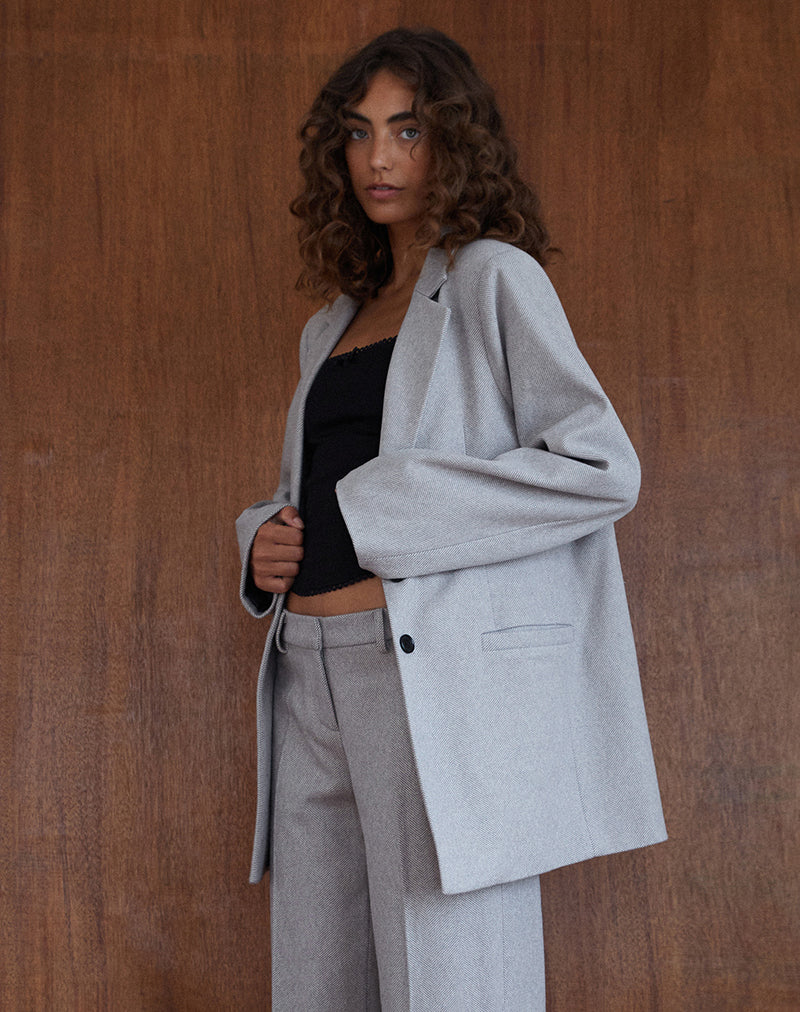 Image of Messeir Blazer aus Kunstwolle in Grau