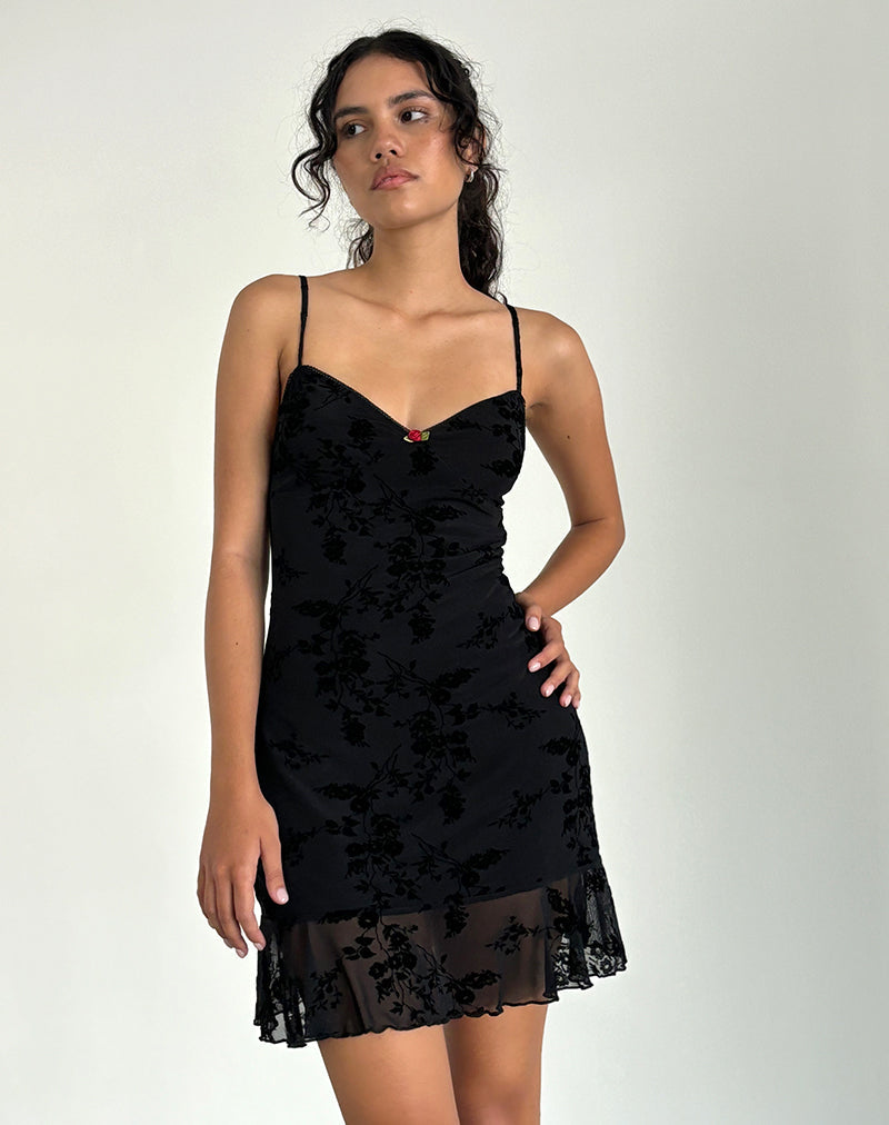 Micaya Minikleid in Schwarz Botanical Flower
