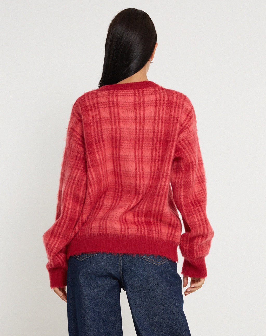 Mihail-Strickpullover in Rot und Rosa