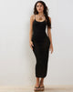 Image of Caroline Maxikleid mit Riemchen aus Mesh Schwarz