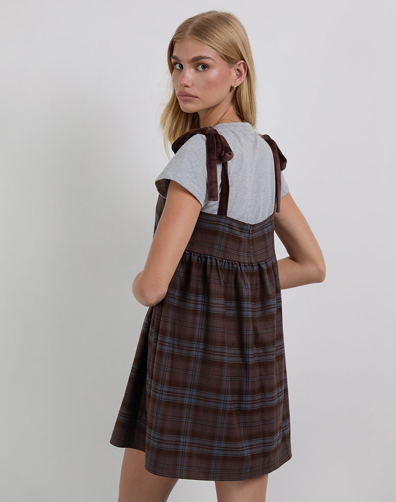 Image of Mikayla Minikleid in Burgund und blauem Karo