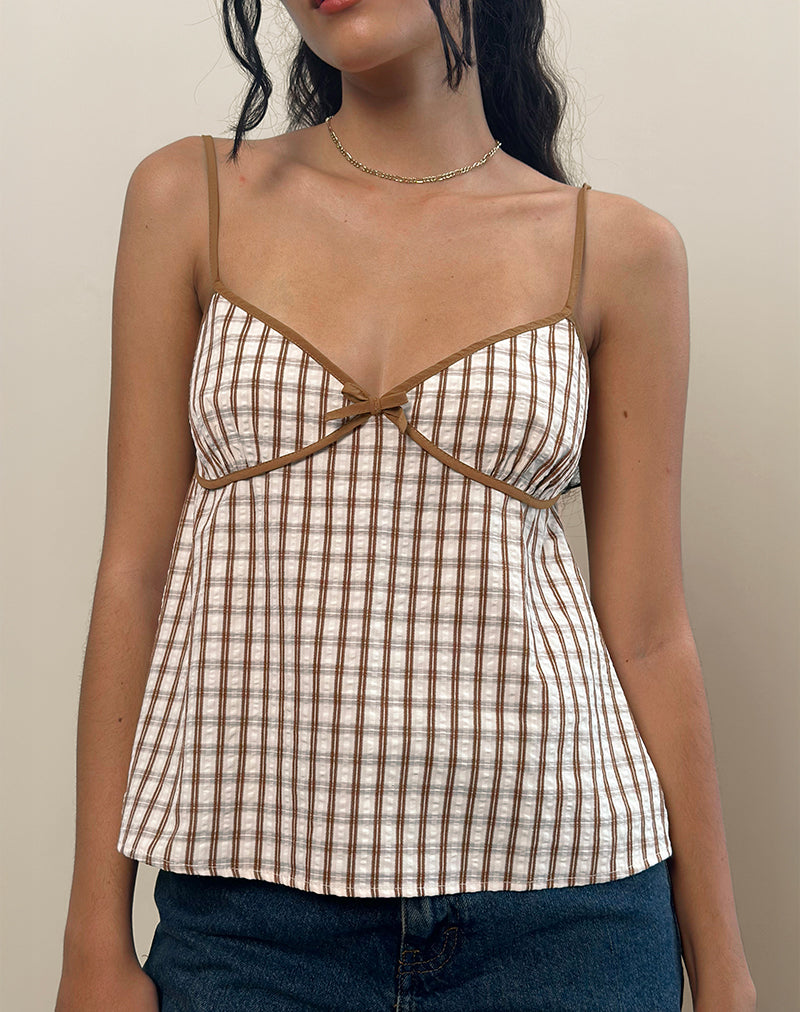 Image of Milota Cami Top in braunem Karo