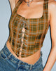 Image of Milton Korsett Top in Tartans Grün Braun