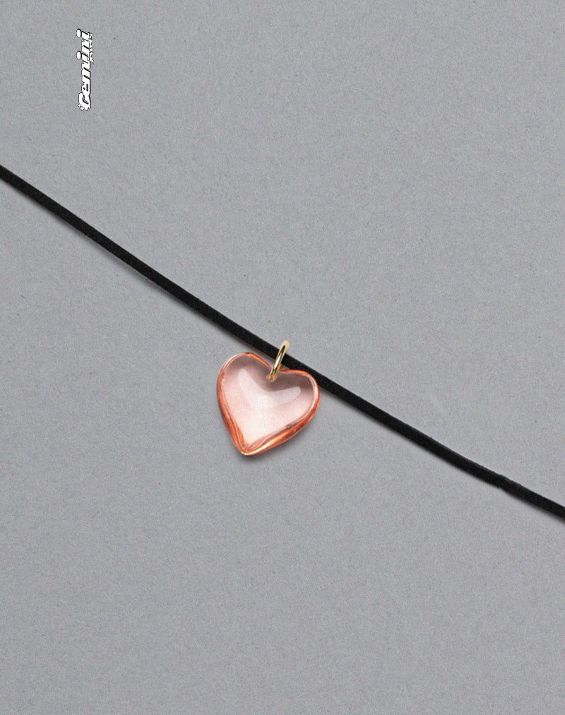 Bild von Mimi Pink Glass Heart Necklace