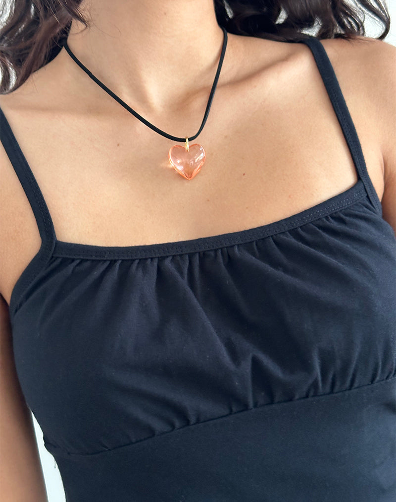 Bild von Mimi Pink Glass Heart Necklace