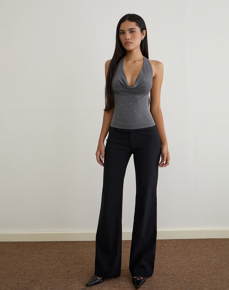 Image of Minova Top aus Cupro Diamante Dunkelgrau