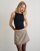 Image of Minya Mini Skrt mit Spitzenbesatz in Taupe