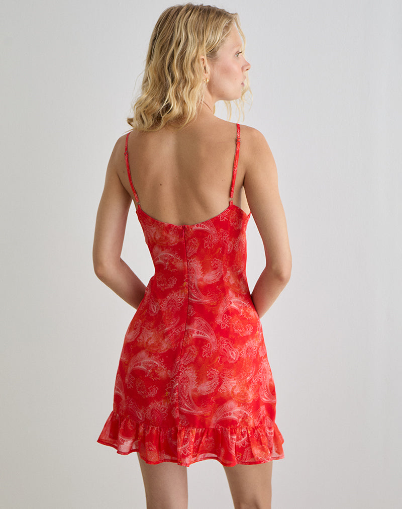 Image of Mireya Minikleid aus Paisley-Chiffon Rot