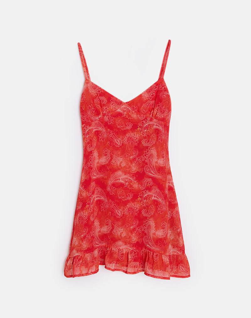Image of Mireya Minikleid aus Paisley-Chiffon Rot