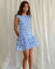 Image of Mirtilo Minikleid in Inky Blue Floral Mesh