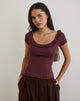 Image of Mitali Top mit Rüsche aus Pointelle Burgundy