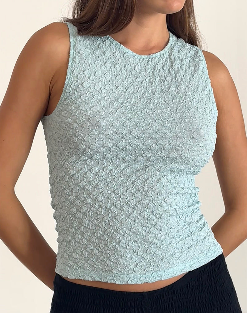 Image of Mohala Top in Bubble Knit Hellblau