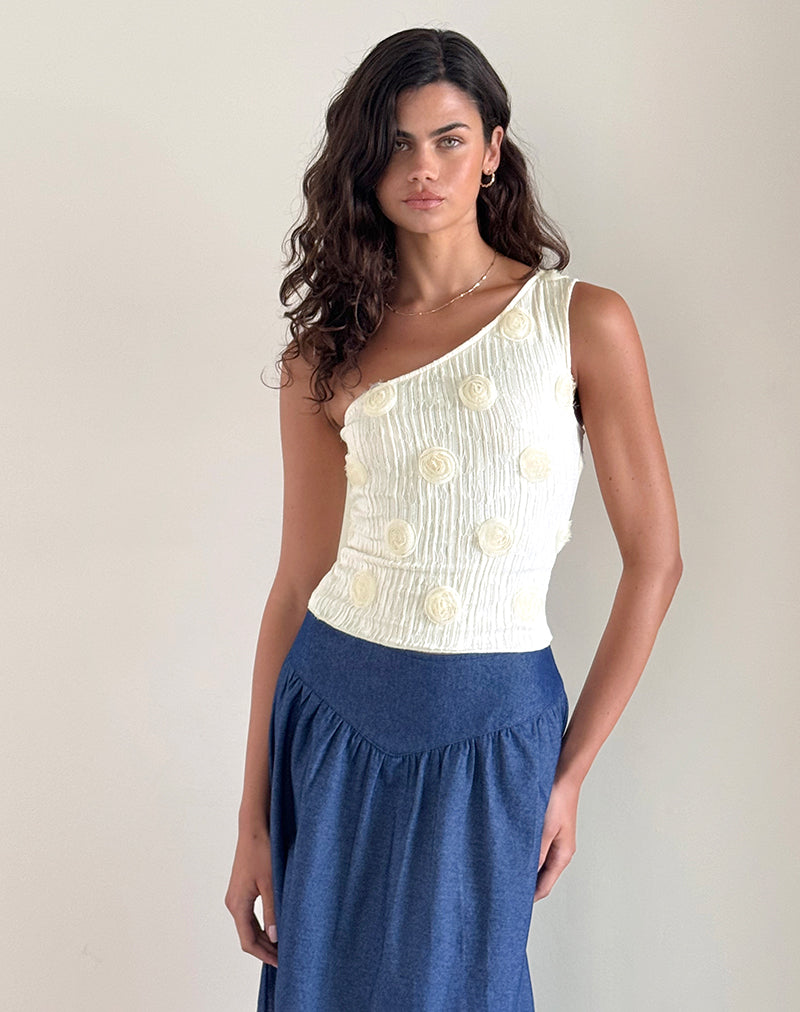Abbildung von Moira One Shoulder Top in Textured Rose Ivory
