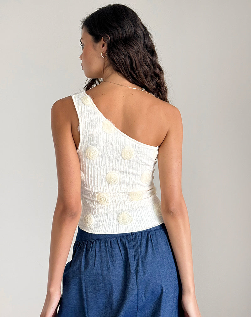 Abbildung von Moira One Shoulder Top in Textured Rose Ivory