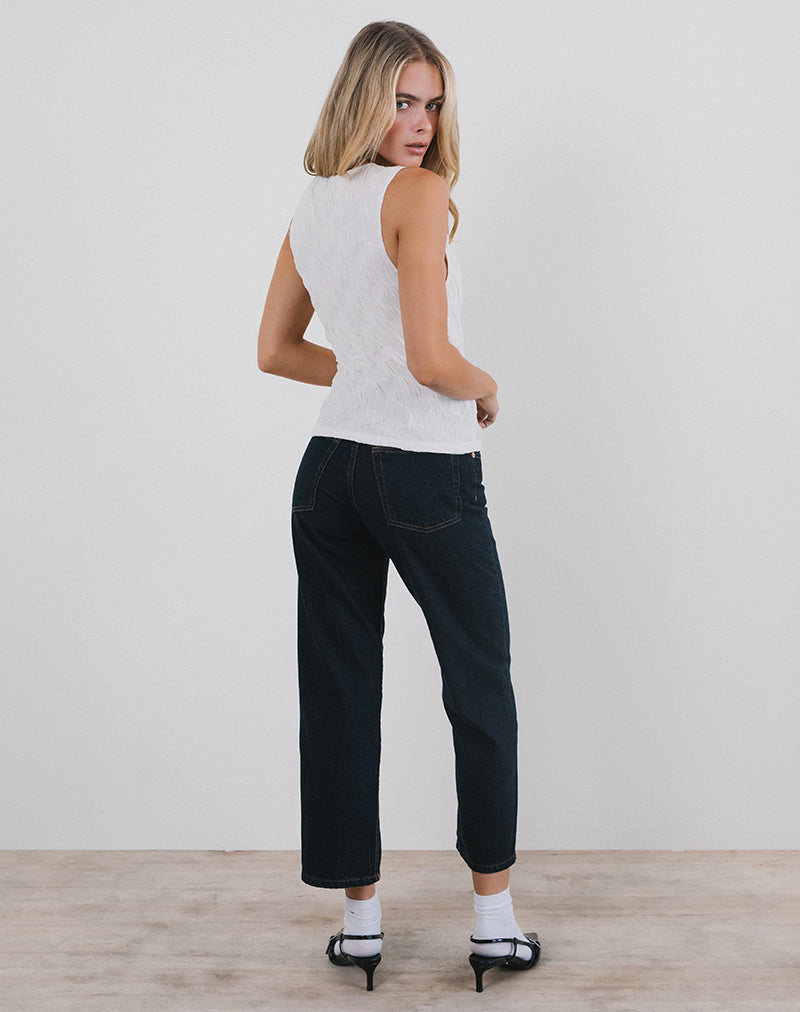 Bild von Monelo Vest Top aus strukturiertem Mesh Weiß
