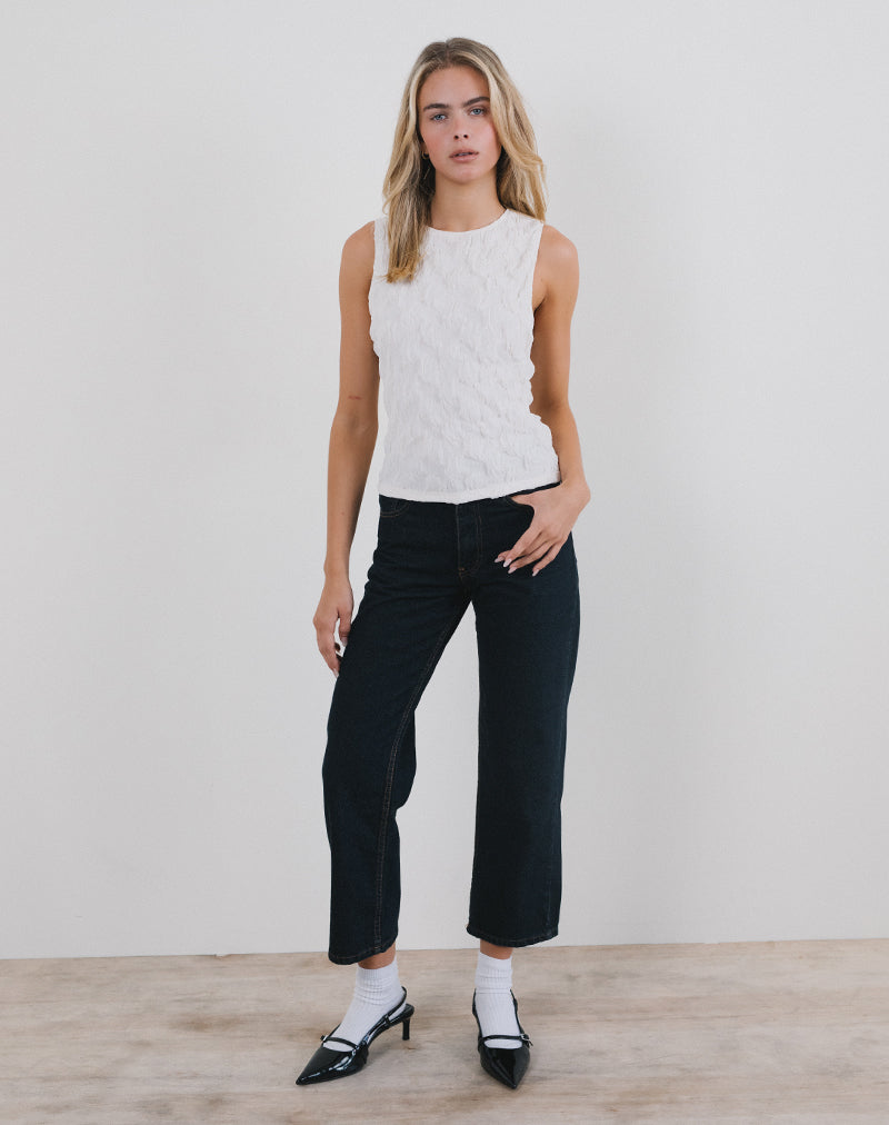 Bild von Monelo Vest Top aus strukturiertem Mesh Weiß