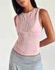 Bild von Monelo Textured Mesh Top in Sheer Pink