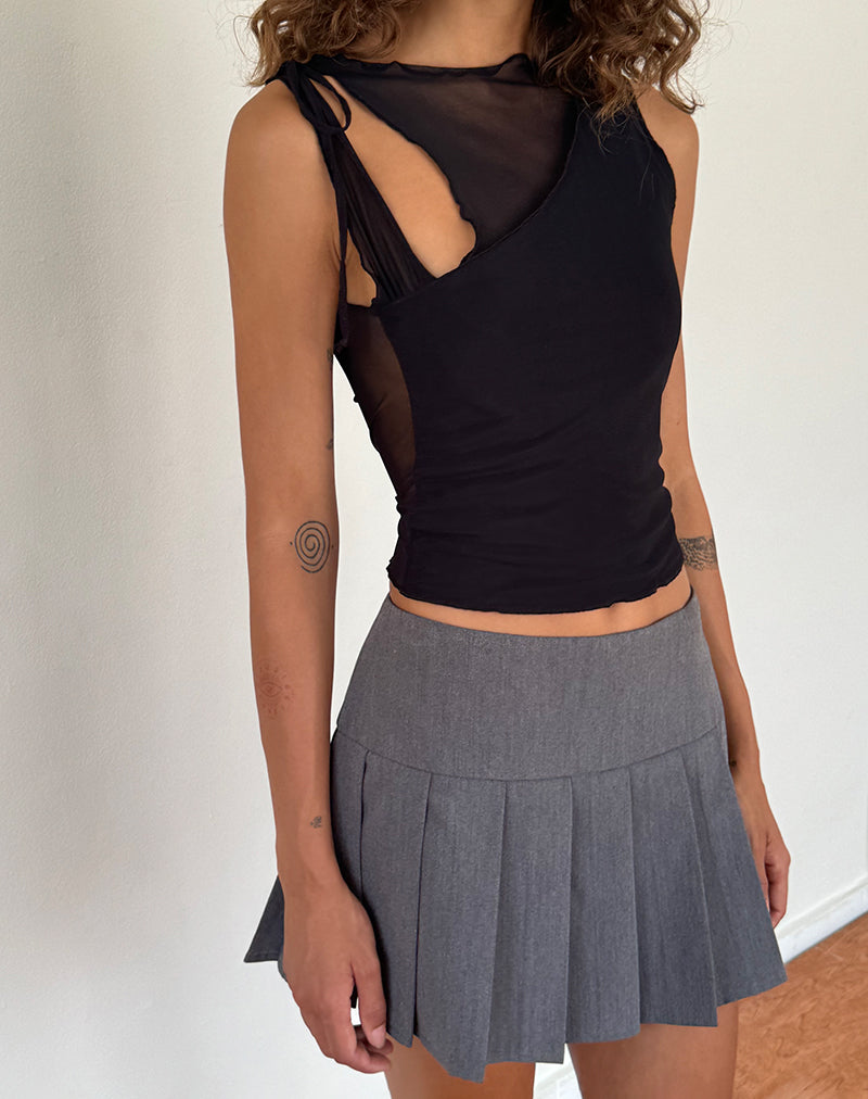 Bild von Moni Tie Tank Top in Mesh Schwarz
