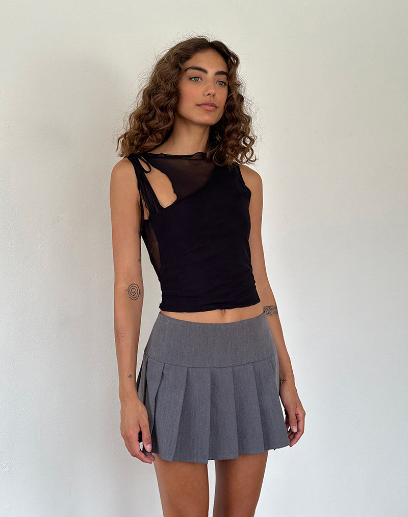 Bild von Moni Tie Tank Top in Mesh Schwarz