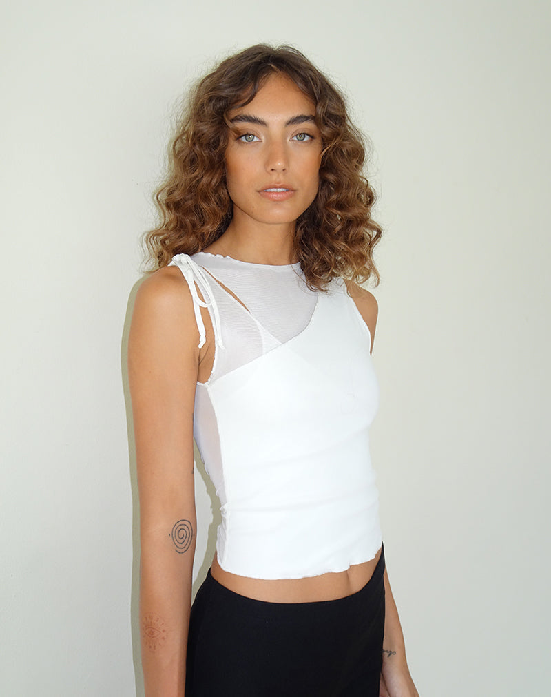 Bild von Moni Vest Top in Mesh Elfenbein