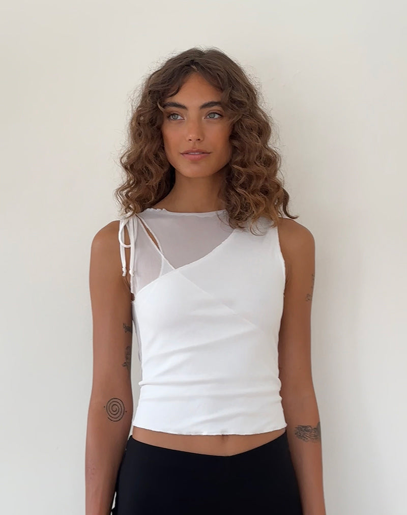 Bild von Moni Vest Top in Mesh Elfenbein