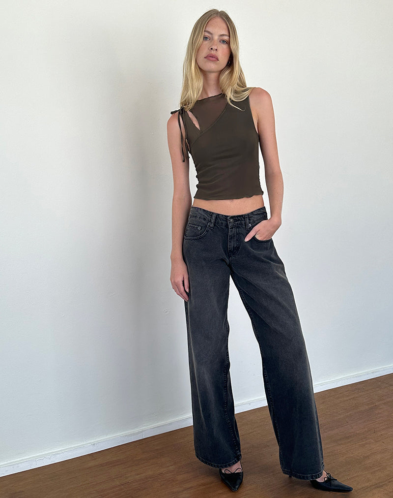 Bild von Moni Tie Tank Top in Mesh Khaki