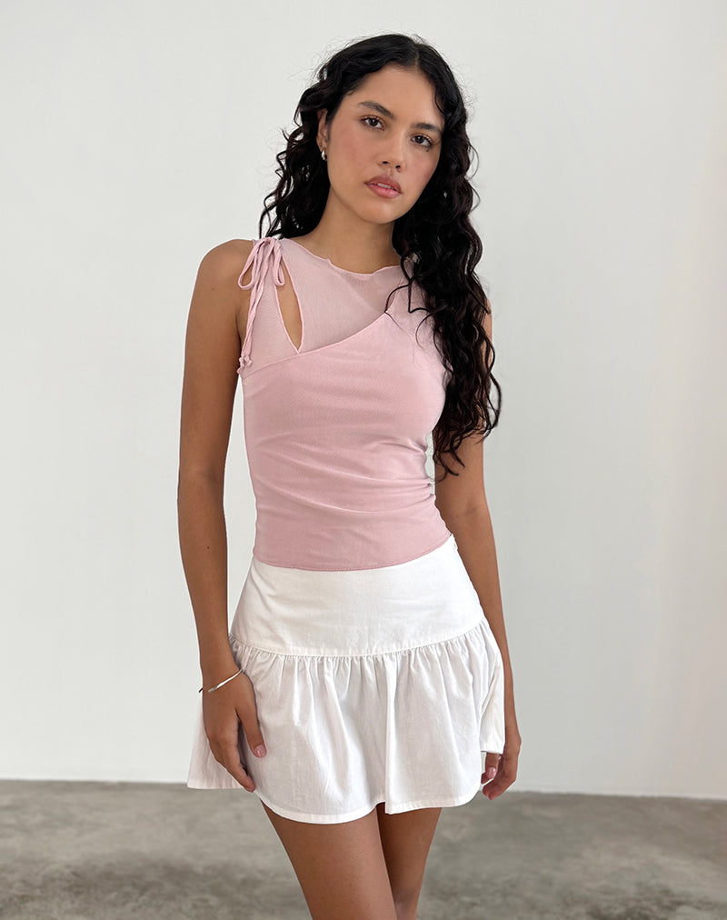 Bild von Moni Vest Top in Baby Pink Mesh
