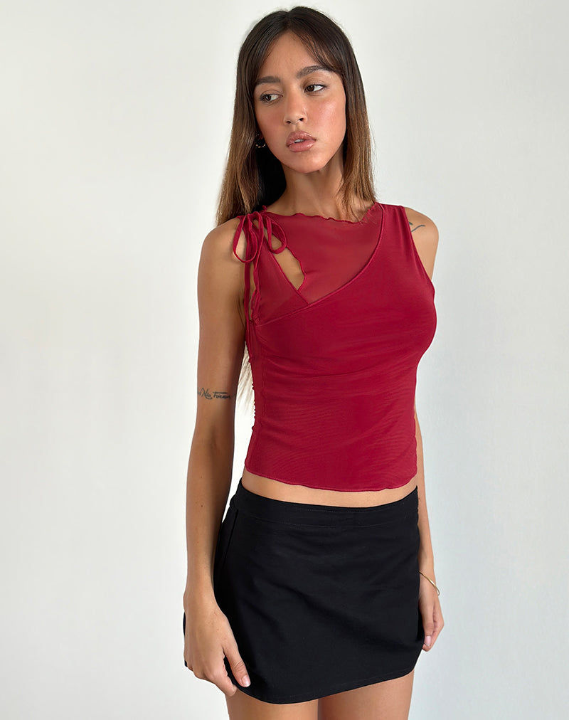 Bild von Moni Vest Top in Mesh Cherry