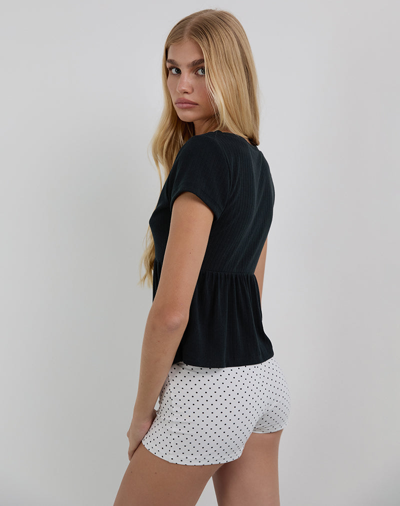 Bild von Monia Plunge Top aus Pointelle Schwarz