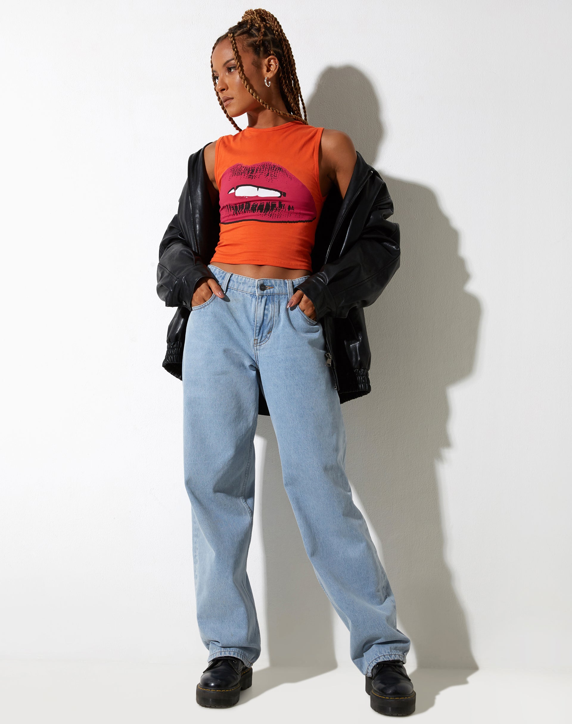 Bild von Monlo Crop Top in Aperol Spritz Orange Lips