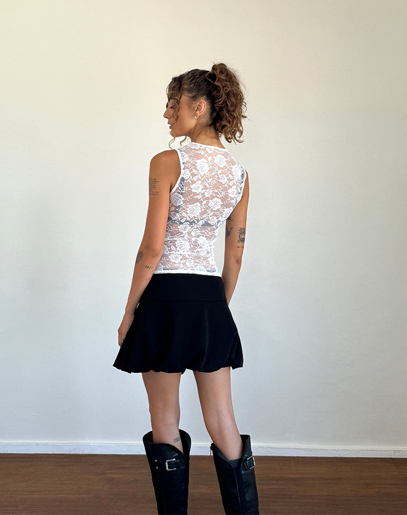Bild von Monlo Ungefüttertes Top in Elfenbein Big Rose Lace