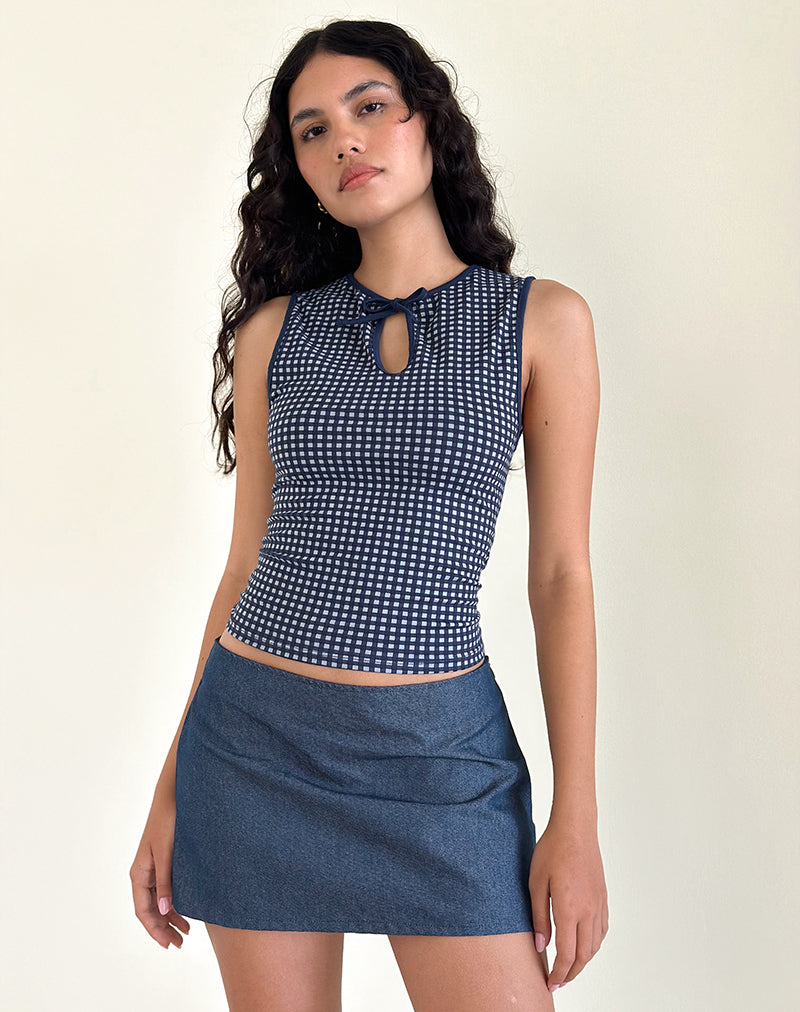 Bild von Olsa Denim Minirock in Chambray Indigo