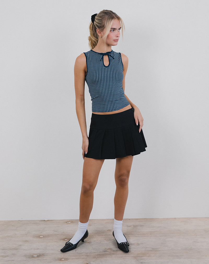 Image of Monsela Top in Mini Gingham Dunkelblau