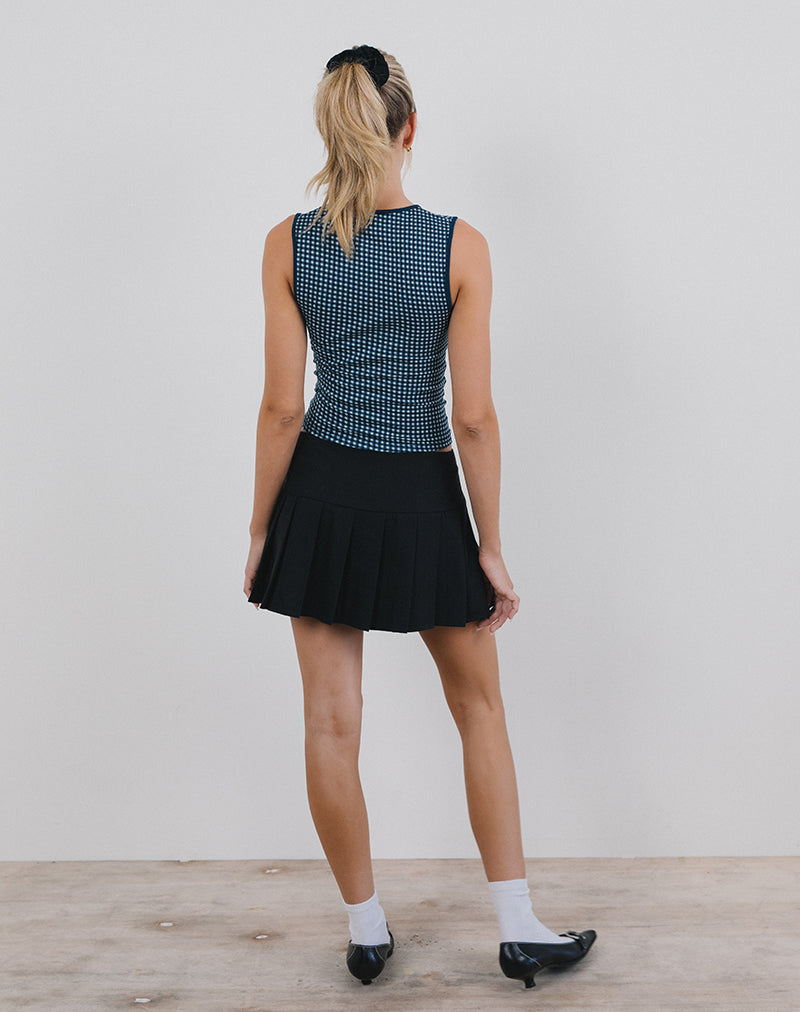 Image of Monsela Top in Mini Gingham Dunkelblau