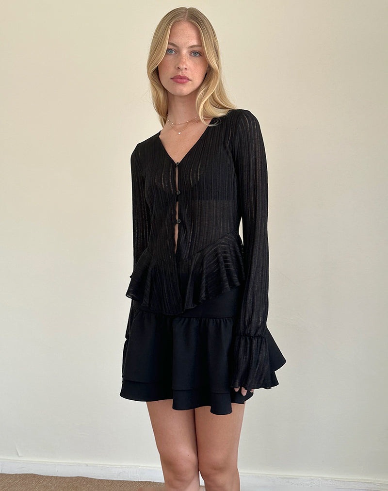 Morgana Flötenstrickjacke in Schwarz