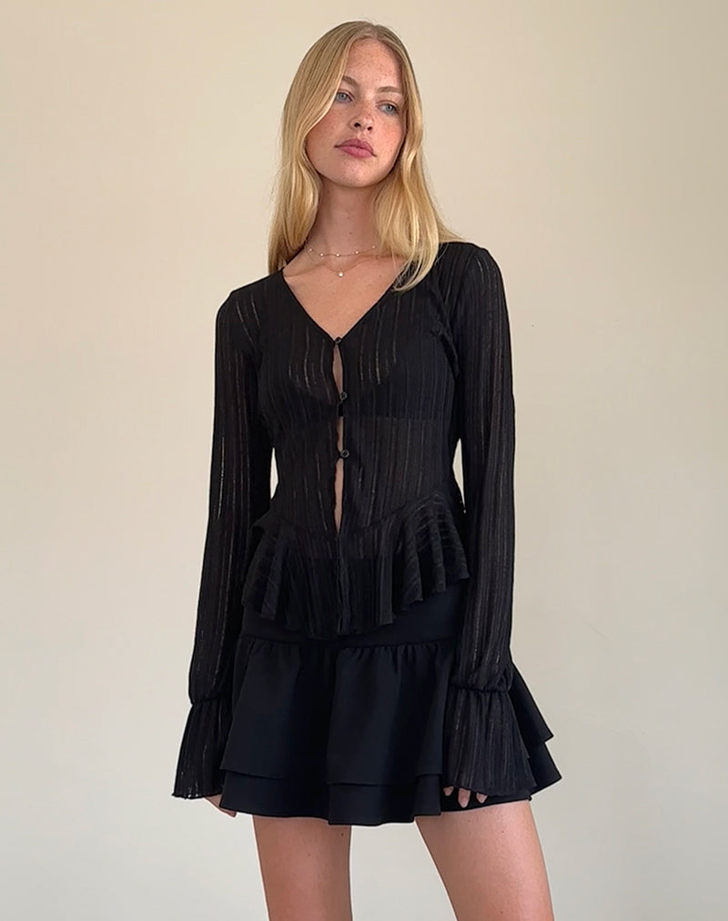Image of Morgana Flute Strickjacke in Schwarz