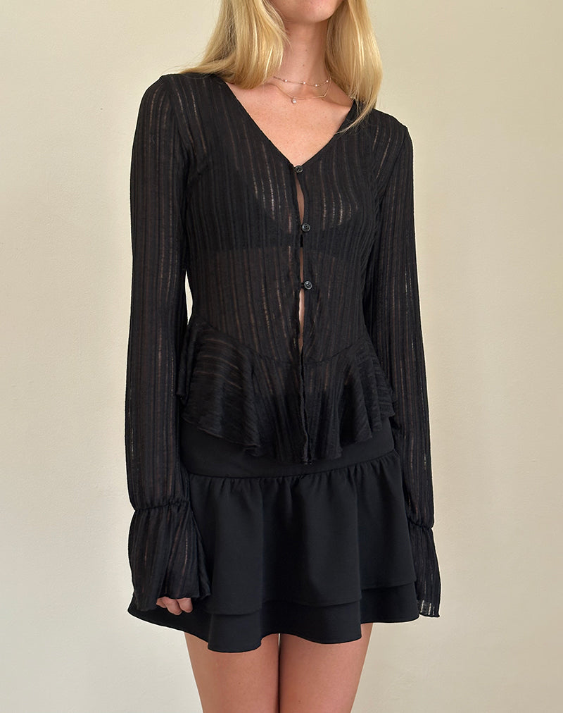 Morgana Flötenstrickjacke in Schwarz