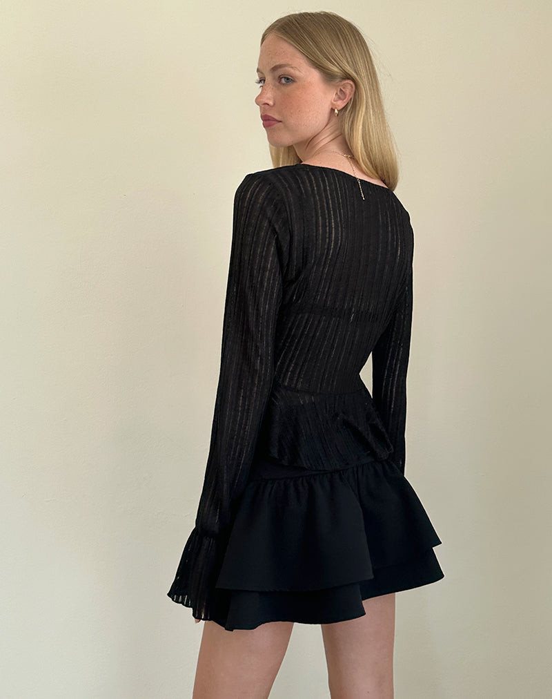 Image of Morgana Flute Strickjacke in Schwarz