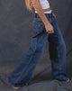Bild von Roomy Extra Wide Low Rise Jeans in Mid Blue Used