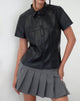 Image of Mulan Kurzarm-Shirt in PU Schwarz