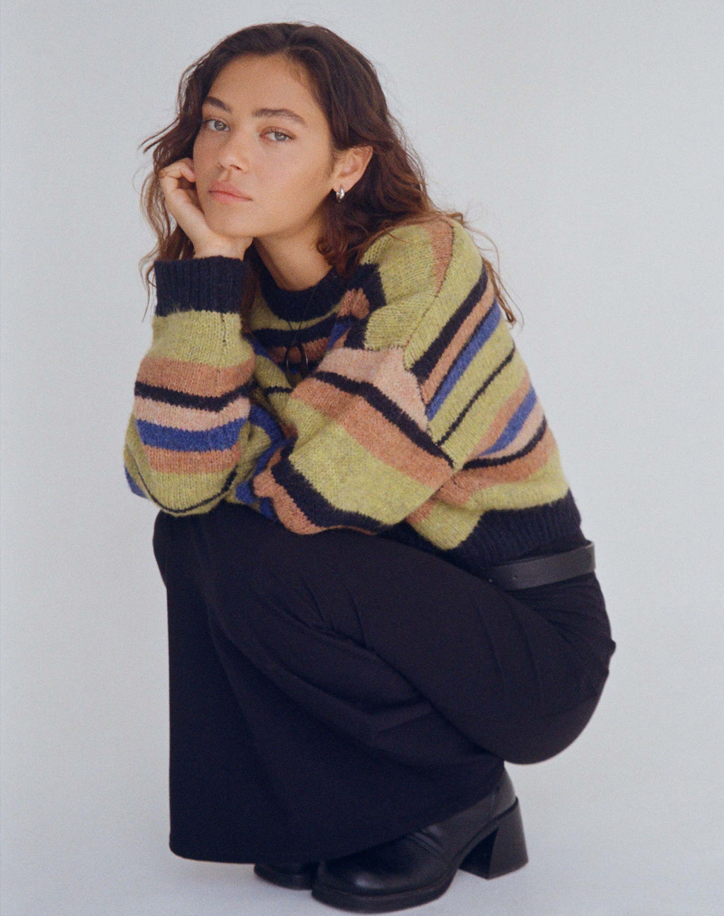Munella Strickpullover aus gemischten Streifen