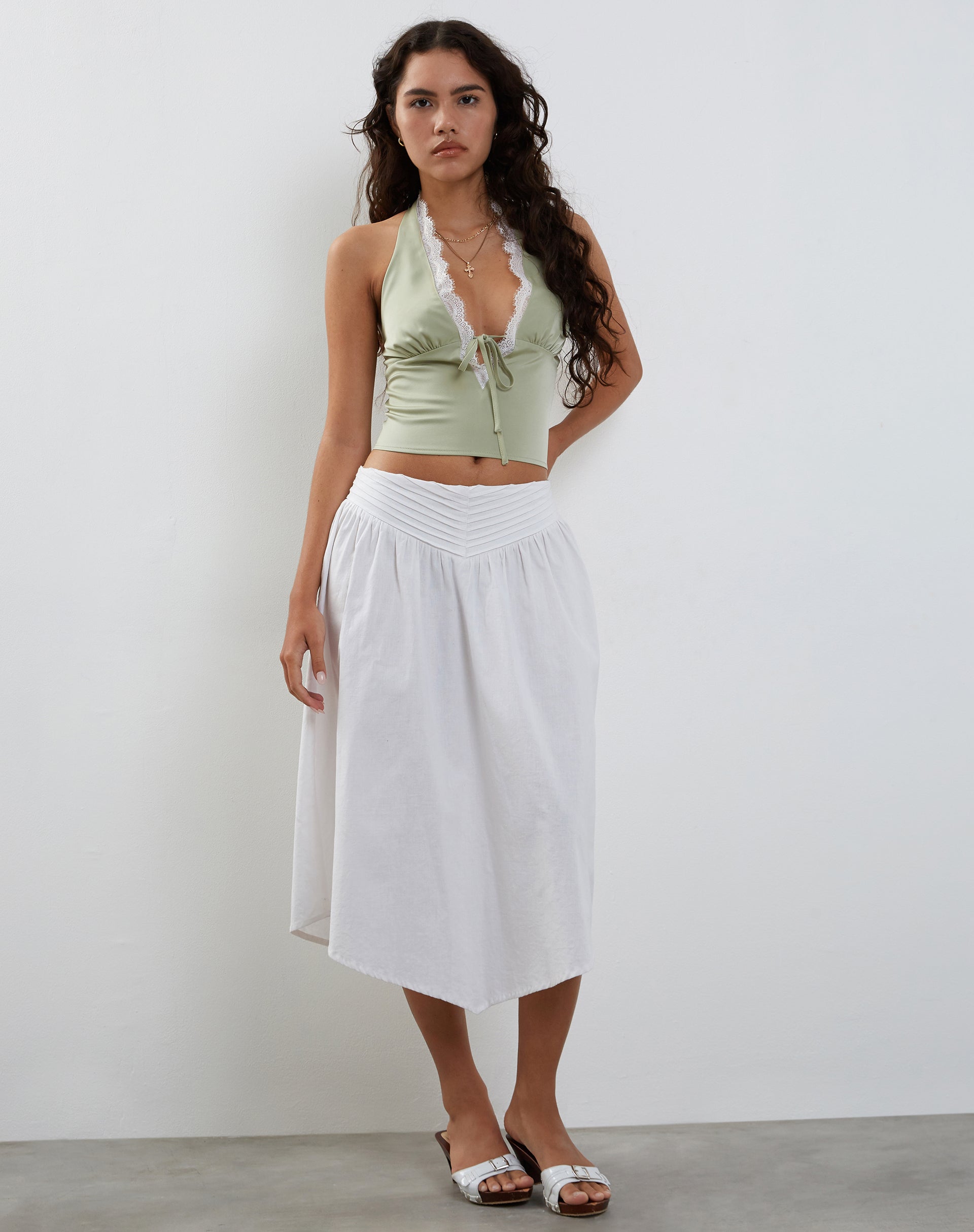 Bild von Mutsuki Neckholder-Top aus Satin Mint