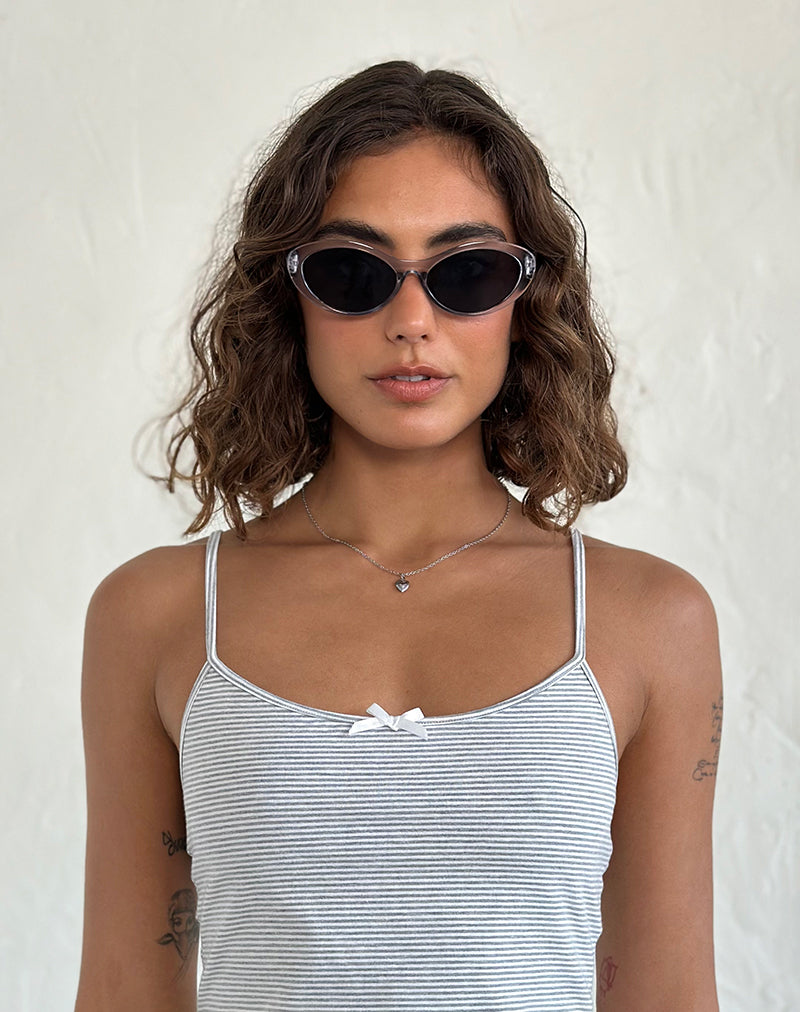 Ovale Mydas-Sonnenbrille in opakem Silber